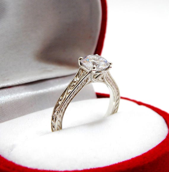 Ring Solid Silver, Faceted Brilliant, Designer Je… - image 1