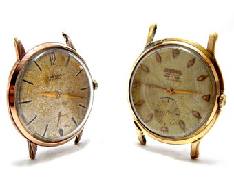 Deux montres, montre TRESSA, montre Omodox, mouvement mécanique, montre-bracelet, montre pour homme, boîtier plaqué or, vers 1950, en état de marche, montre unisexe Van