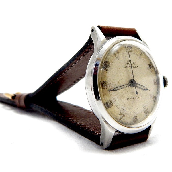 Vintage Watch, Watch Mido, MIDO Multifort, Extra Flat, Case Stainless Steel, 30mm, Watch Unisex, Circa 1940, Gift Birthday, Anniversary