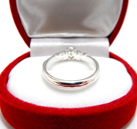 Ring Solid Silver, Emerald Crimped, Designer Jewe… - image 9