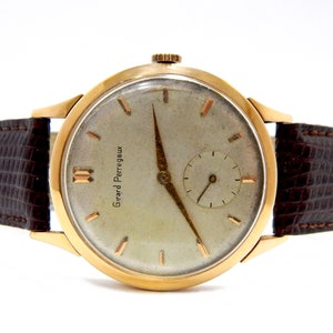 Vintage Watch GIRARD PERREGAUX, Hand Winding, 17 Jewels, Case Gold 18k, 36mm, Watch Men, Gift Birthday, Gift Anniversary, Watch Working, Rep