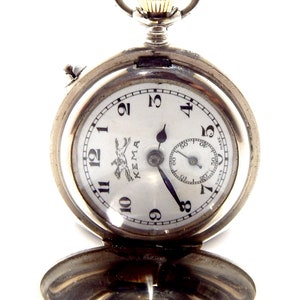 Antique Pocket, Watch KEMA, Antique Watch, Pocket Hunter, Case Steel, 42mm, Gift Birthday, Gift Watch, Father Gift, Husband, Watch Working