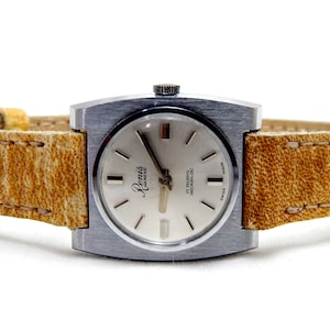 Vintage Uhr, RENIS Geneve, Handaufzug, Stil Art Deco, Gehäuse Edelstahl, circa 1970, 26 mm, Uhrdame, Geschenk Geburtstag
