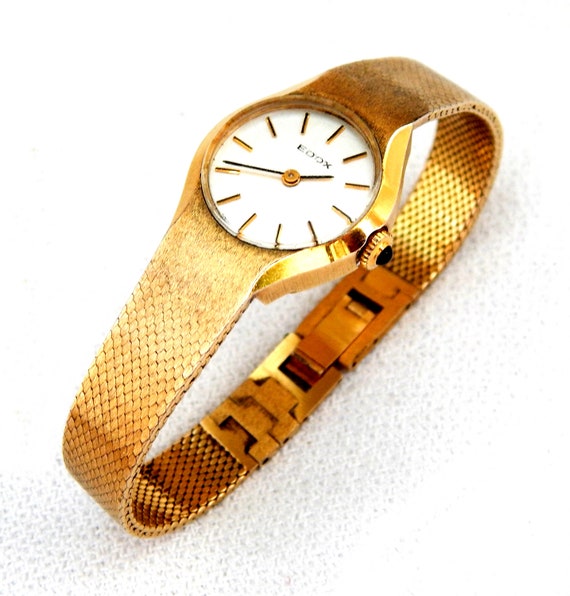Vintage Watch, EDOX, Hand Winding, Style Art Deco, Case Gold Vintage Watch, EDOX, Hand Winding, Style Art Deco, Case Gold