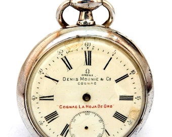 Antique Pocket, Pocket Watch, Pocket OMEGA, Open Face, Case Stainless Steel, Circa 1910, 52mm, Dial Porcelain, Unisex, To Restore Parts Y1