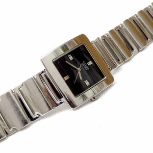 Vintage Watch CITIZEN, Quartz N90110 Square Case Stainless Steel, 28mm x 28mm Men 1980c, Unisex Birthday Anniversary Engagement Gift