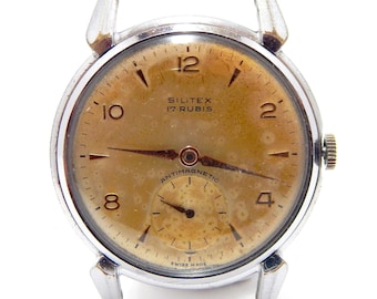 Vintage Watch, Watch LITITEX, Hand Winding, 17 Jewels, Case Steel, 36mm, Watch Men, Watch Unisex, Circa 1960, Watch Working, Watch Gift