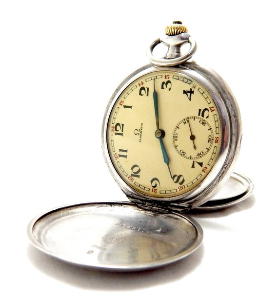 Omega hunter pocket watch sale