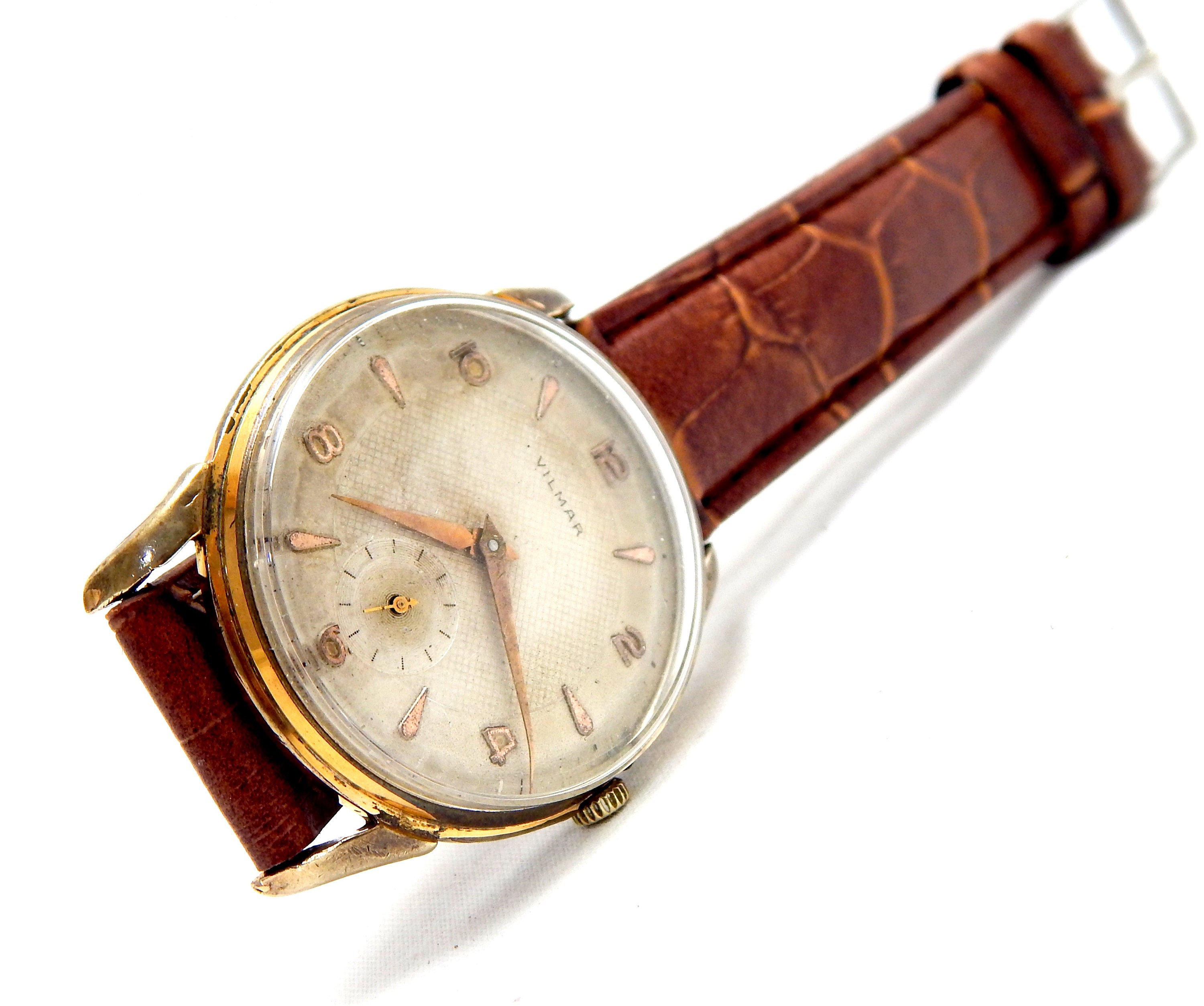 ヴィンテージウォッチ、VILMAR、手巻き、ケース金メッキ、36 mm、ユニ 