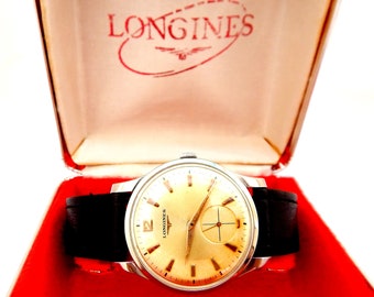 Vintage Watch, Watch LONGINES, Ref 7117-1, Hand Winding, Case Stainless Steel, 35mm, Circa 1950, Gift Birthday, Anniversary, Watch Working