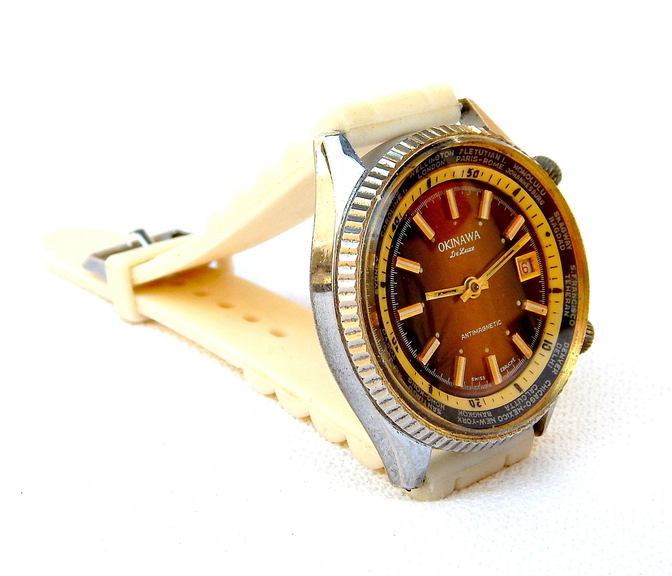 Vintage Watch, OKINAWA De Luxe, Hand Winding, Case Stainless