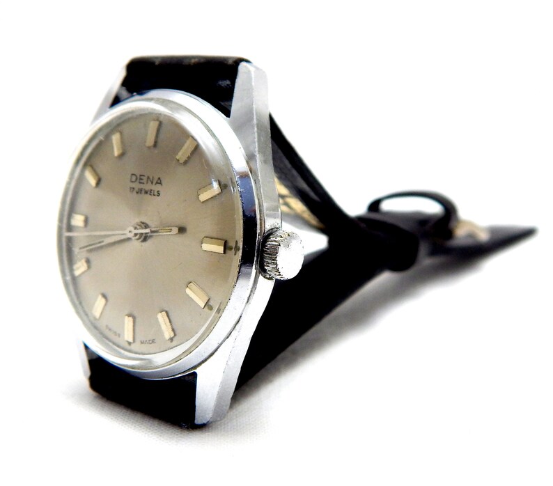 Vintage Watch DENA, Hand Winding, 17 Jewels, Case Steel, 32mm, Watch Unisex, Gift Birthday, Gift Anniversary, Dad Gift, Husband Gift zdjęcie 5