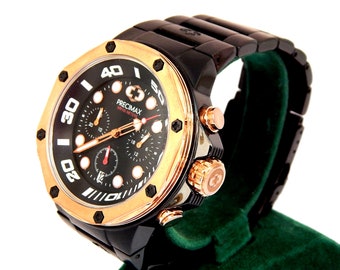 Watch PRECIMAX, Watch Chronograph, Sapphire Crystal, Case Stainless Steel, 45mm, Watch Sport, Watch Men, Gift Birthday, Anniversary,  VaN