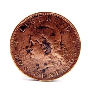 Coin Collection, Libertad Dos Centavos, Two Cents, Year 1894, República Argentina, 30mm, Material Bronze, Patacon Coin, Collectible Currency