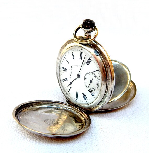 Antique Pocket Watch ZENITH Hunter 