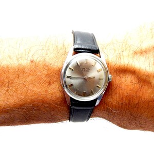Vintage Watch DENA, Hand Winding, 17 Jewels, Case Steel, 32mm, Watch Unisex, Gift Birthday, Gift Anniversary, Dad Gift, Husband Gift zdjęcie 8