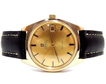 Watch OMEGA Geneve, Omega Automatic, 24 Jewels, Case Gold Plated, 35mm, Unisex, Gift Birthday, Gift Anniversary, Dad Gift, Husband Gift