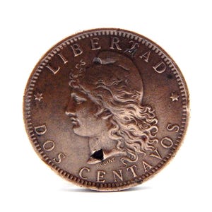 Coin Collection, Libertad Dos Centavos, Two Cents, Year 1884, República Argentina, 30mm, Material Bronze, Patacon Coin