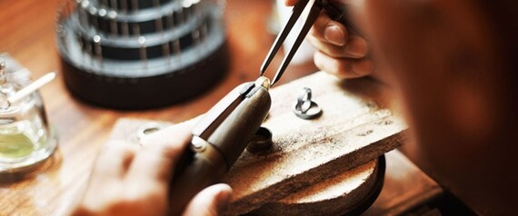 Vintage Ring, Craft Band Ring, Solid Silver, with… - image 10