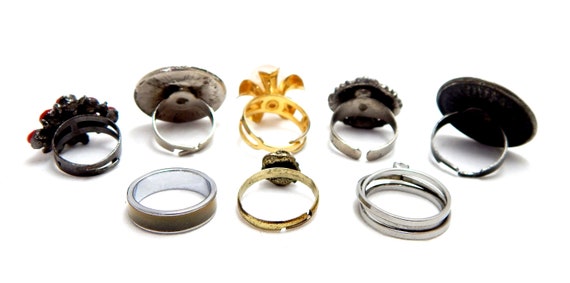 Lot 8 Rings, All Sizes, Various Styles, Gold Plat… - image 2