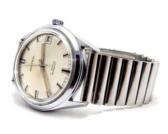 Vintage Watch, AUSTRAL Classic, Art Deco, 17 Jewels, Hand Winding, Circa 1960, Case Stainless Steel, 35mm, Watch Unisex, Gift Birthday