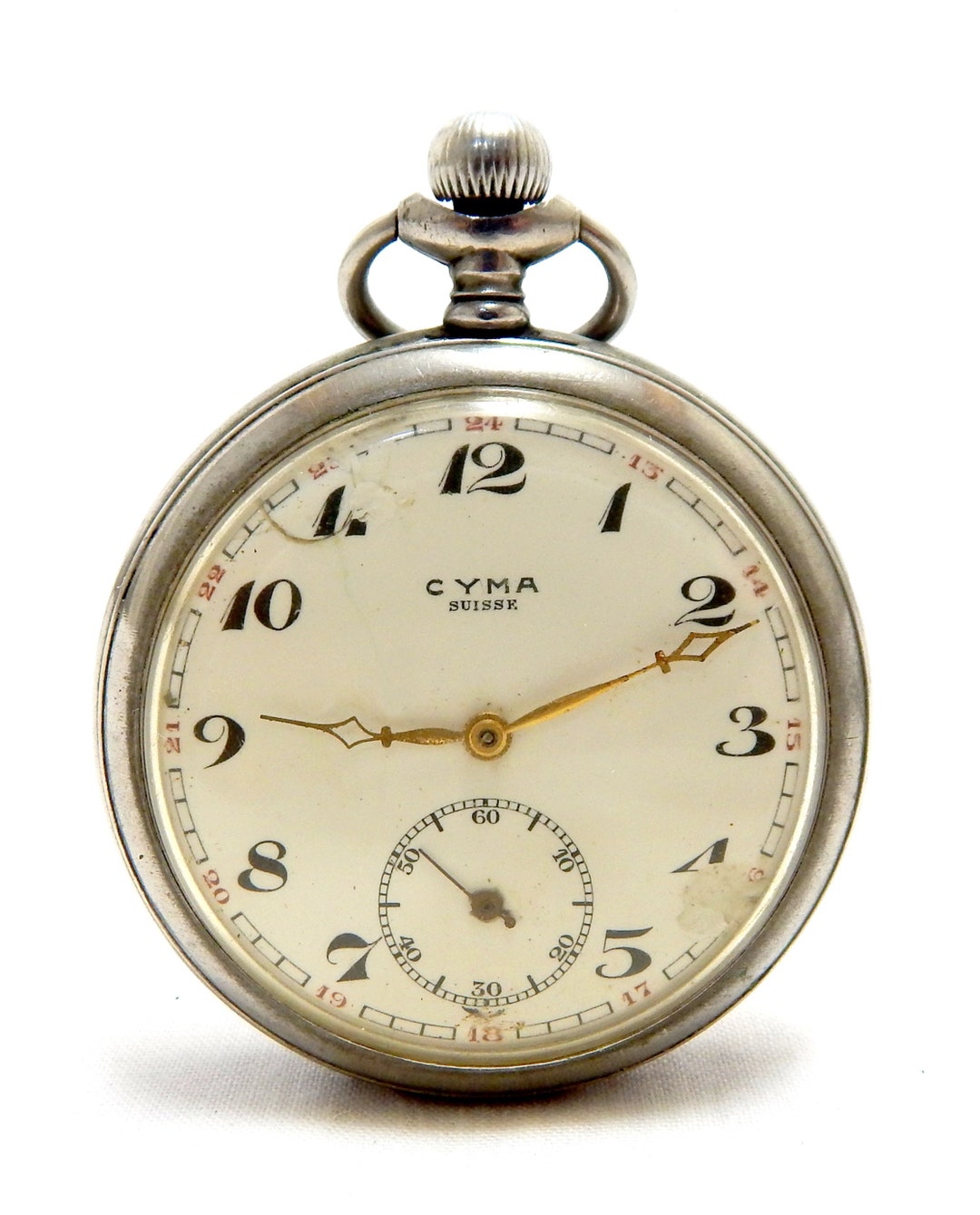 Antique Pocket CYMA, Watch CYMA, Pocket Open Face, Case Stainless