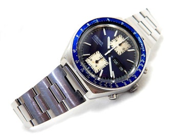 Orologio SEIKO, Seiko Cronografo, Orologio Cronografo, Seiko Kakume, Orologio Automatico, Rif 6138 0030, Cassa Acciaio, 43 mm, Circa 1970, Regalo VaN
