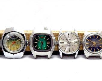Lot 10 Watches, Watch Vintage, Wrist Watch, Watch Mechanic Automatic, Lot Watches, Steel, 1950c, Watch Unisex, Parts, Needs Revision VaN
