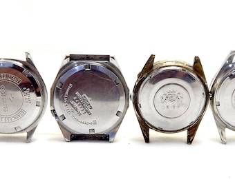 Lot 6 Watches, Watch Seiko, Watch Orient, Watch Citizen, Wrist Watch, Lot Watches Automatic, Case Steel, Watch Unisex, Parts Needs Revision