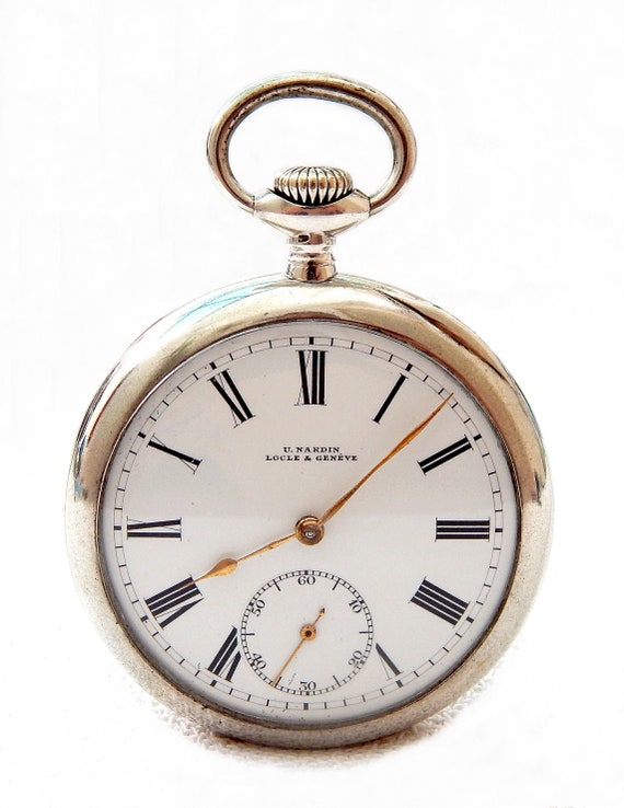 Reloj de bolsillo antiguo NARDIN Locle & Geneve cara Etsy México