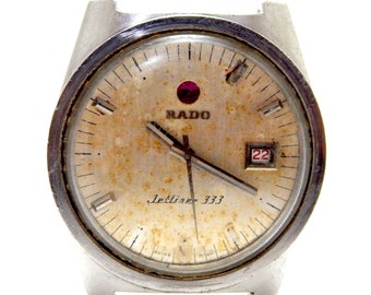 Vintage Watch, Watch RADO, Rado Jetliner 333, Wrist Watch, Self Winding, 25 Jewels, Circa 1960, 38mm, Steel, Not Working, Needs Review VaN