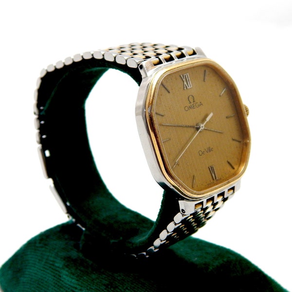 Vintage Watch, Watch OMEGA, Omega DeVille, Ref 1950028, Omega Quartz, Case Steel & Gold, Circa 1970, 29mm, Gift Birthday, Watch Unisex