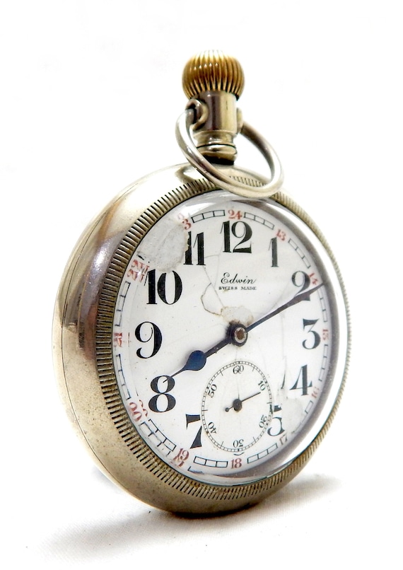 Antique Pocket, Watch EDWIN, Hand Winding, Railroa