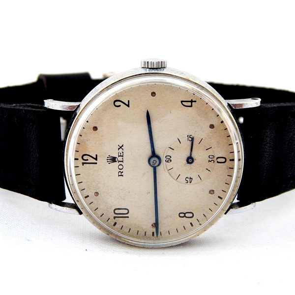 Orologio vintage, orologio ROLEX, avvolgimento a mano, cassa in acciaio inossidabile, 34 mm, circa 1940, compleanno regalo, anniversario, matrimonio, unisex, regalo orologio