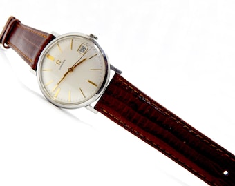 Reloj OMEGA Geneve, Ref. 132.019, Cuerda Manual, 17 Joyas, Calibre 611, Caja de Acero, 34 mm, Regalo de Cumpleaños, Regalo de Aniversario, Reloj Funcional