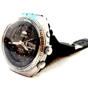 Vintage Watch, ORIENT World Timer Day, Watch Diver, Automatic, Ref. Y469622, Case Steel, 43mm, Watch Unisex, Gift Birthday, Watch Working