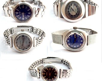 Montres vintage, Lot de 5, Montre-bracelet, Remontage automatique, Montre Seiko, Montre Citizen, Vers 1970, Montre unisexe, Montre femme, Montre cadeau