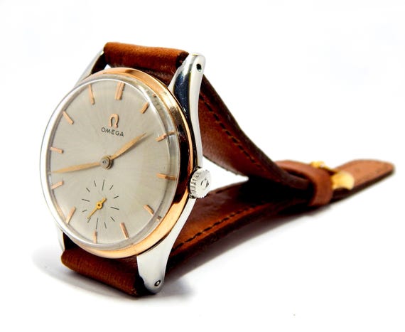Watch OMEGA Jumbo Omega Wristwatch Hand Winding Circa 1950 Case Stainless Steel and Gold 36mm Circa 1950 Watch Unisex Gift Birthday Etsy Canada