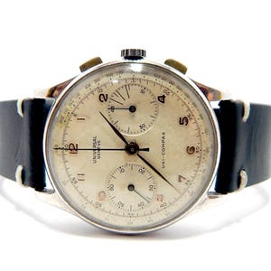 Watch Universal Geneve, Universal Chronograph, Chronograph, Universal Uni-Compax, Ref 32416, Casa Steel, 38mm, Watch Unisex, Watch Working