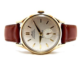 Reloj Mido, MIDO Multifort, Mido Automático, PowerWind, Caja Chapada en Oro, 34mm, Reloj Unisex, Circa 1950, Regalo Cumpleaños, Aniversario