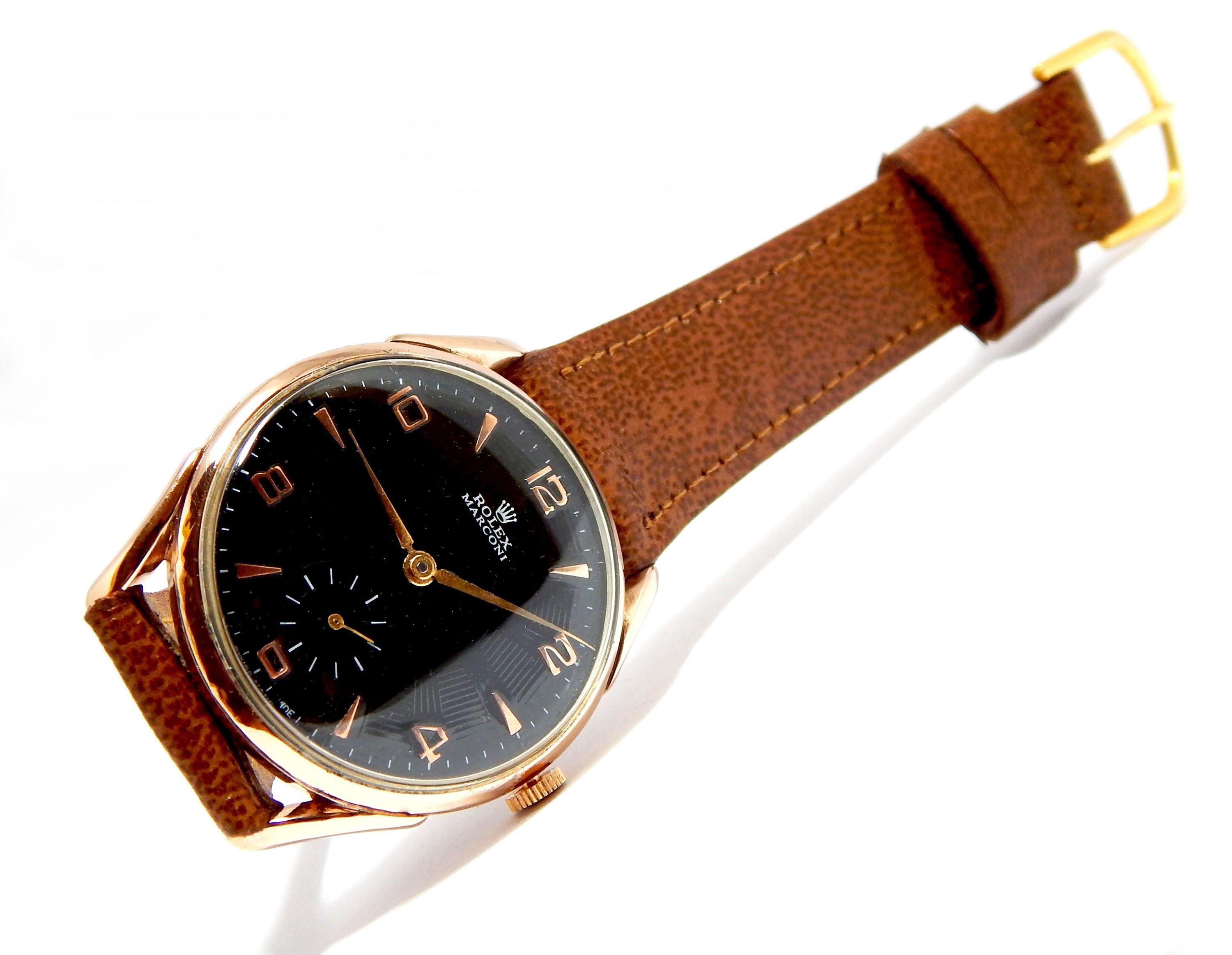 Watch ROLEX Marconi, Hand Winding, Dial Textured, Case Gold Plated 