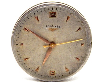 Vintage Watch, Watch LONGINES, Movement Longines, Caliber 27MS, 17 Jewels, Wrist Watch, Hand Winding, 1950c, Not Working, Needs Review