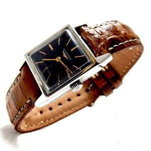Vintage Watch, Watch LONGINES, Hand winding, 17 Jewels, Case Square, Stainless Steel, Circa 1960, Gift Birthday, Anniversary, Watch Working