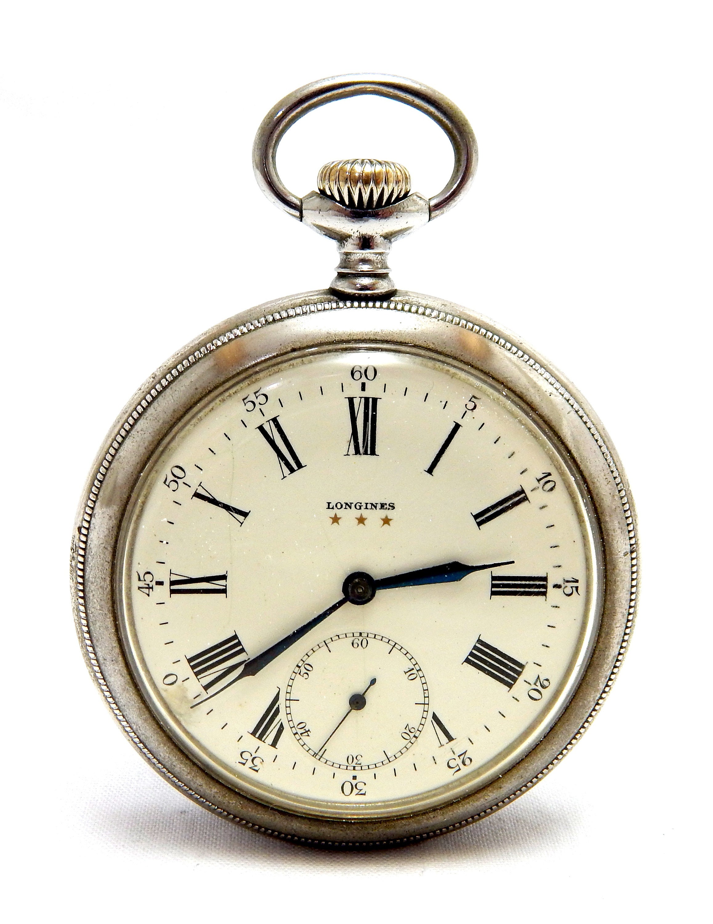 Montre ancienne LONGINES M canicien Cal 19.75N Open Face 1915c
