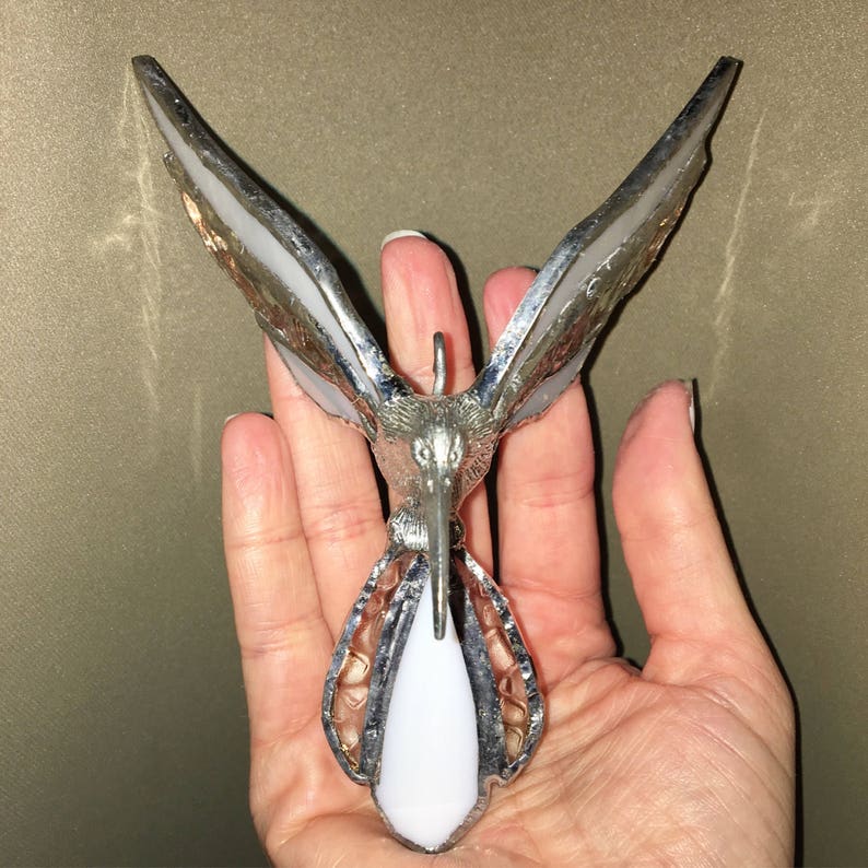 Stained Glass Hummingbird White /& Textured Clear