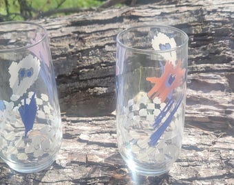 Paire de verres à boire floral pastel Anchor Hocking