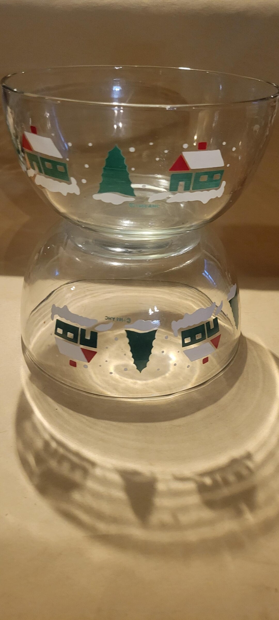 1988 AHC Santa Country Claus House Tree Bowls - Etsy