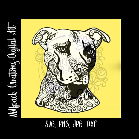 Download Pit Bull Dog Zentangle Mandala Svg Etsy