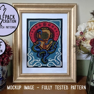 Art Nouveau Octodiver Cross Stitch Pattern