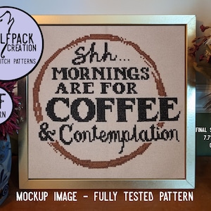 Coffee and Contemplation inspired by Jim Hopper  -  Cross Stitch Pattern